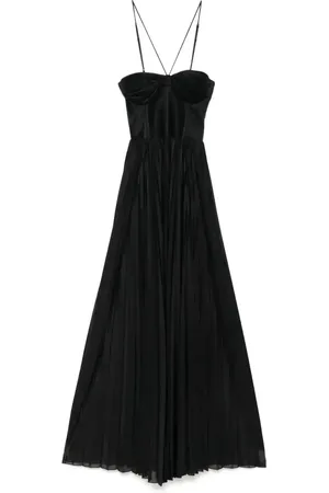 Pinko Bustier pleated maxi dress