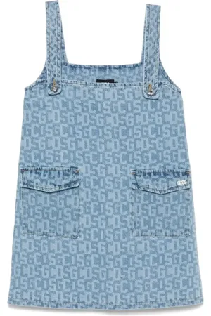 GCDS Monogram-print denim mini dress