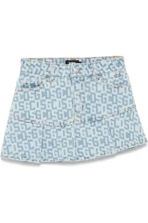 GCDS Monogram denim mini skirt