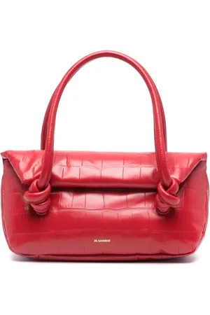 Jil Sander Small crocodile-effect shoulder bag