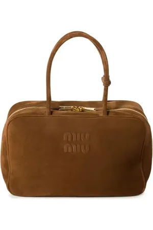 Miu Miu Beau logo-debossed suede bag