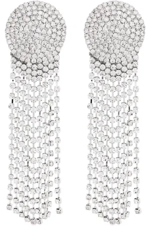 Self-Portrait Round crystal-embellished earrings