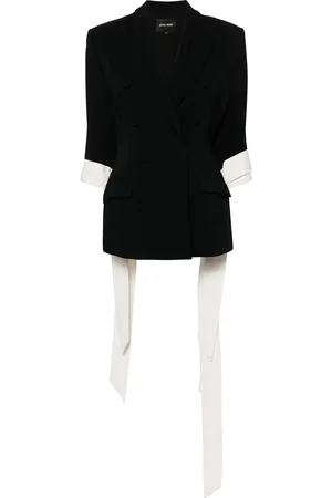 NAFSIKA SKOURTI Ruffle-detail Double-breasted Blazer