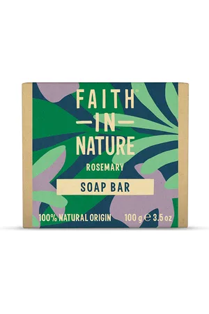 Faith In Nature Natural Hand Soap Bar - Rosemary - Plastic Free Zero Waste - Vegan & Cruelty Free - Essential Oils - 100g