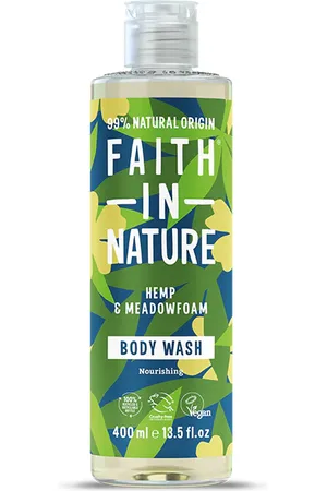 Faith In Nature Hemp & Meadowfoam Body Wash 400ml - Organic Natural Shower Gel - Vegan & Cruelty Free