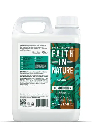 Faith In Nature Conditioner 2.5L Refill - Coconut - Normal To Dry Hair - Bulk Buy - Paraben & SLS Free - Natural, Vegan & Cruelty Free