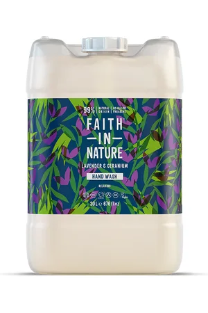 Faith In Nature Lavender & Geranium Hand Wash 20L Refill - Natural Vegan Organic Liquid Hand Soap - Bulk Buy