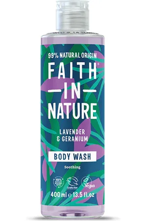 Faith In Nature Lavender & Geranium Body Wash 400ml - Organic Natural Shower Gel - Vegan & Cruelty Free
