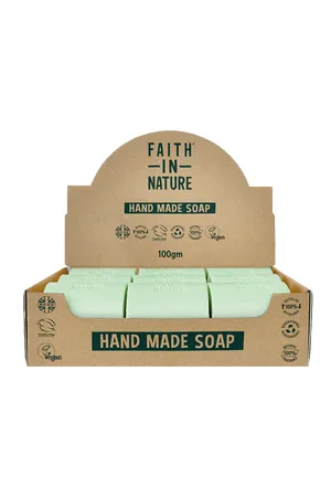 Faith In Nature Unwrapped Natural Rosemary Soaps - Box Of 18 - Plastic Free & Zero Waste - Vegan & Cruelty Free - Essential Oils