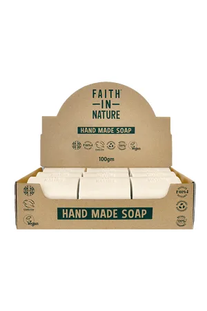Faith In Nature Unwrapped Natural Hand Tree Soaps - Made Tea - Box Of 18 - Plastic Free & Zero Waste - Vegan & Cruelty Free - Essential Oils