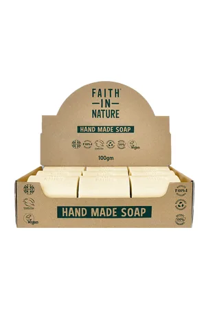 Faith In Nature Unwrapped Natural Grapefruit Soaps - Box Of 18 - Plastic Free & Zero Waste - Vegan & Cruelty Free - Essential Oils