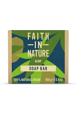 Faith In Nature Natural Hand Soap Bar - Hemp - Plastic Free Zero Waste - Vegan & Cruelty Free - Essential Oils - 100g