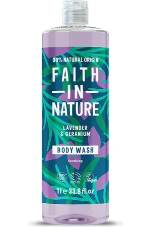Faith In Nature 1L Lavender & Geranium Body Wash - Natural Shower Gel - Vegan & Cruelty Free
