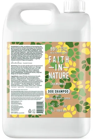 Faith In Nature Chamomile Dog & Puppy Shampoo 5L Refill - Naturally Conditioning - Vegan & Cruelty Free - Bulk Buy