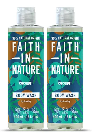 Faith In Nature Coconut Body Wash Multipack - Organic Natural Shower Gel - Vegan & Cruelty Free - 2 X 400ml