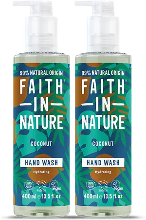 Faith In Nature Coconut Hand Wash Multipack - 2 X 400ml - Natural Organic Vegan Liquid Hand Soap
