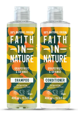 Faith In Nature Grapefuit & Orange Shampoo & Conditioner Set - Natural, Vegan & Cruelty Free - Paraben And SLS Free - 2 X 400ml - Normal To Oi