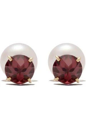 Tasaki 18kt yellow Collection Line refined rebellion garnet earrings