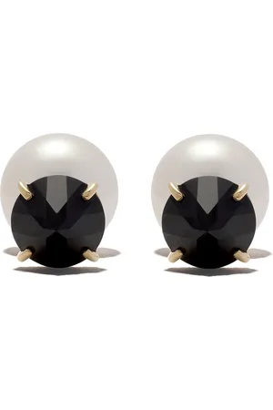 Tasaki 18kt yellow Collection Line refined rebellion black spinel earrings