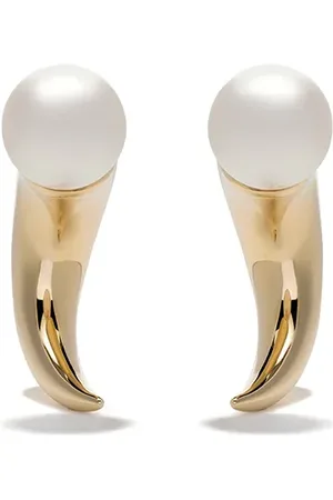 Tasaki 18kt yellow Danger Horn pearl earrings
