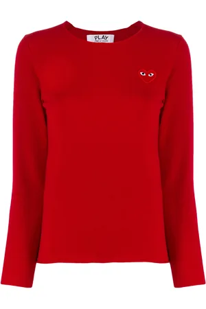 Comme des Garçons Heart-appliqué sweater