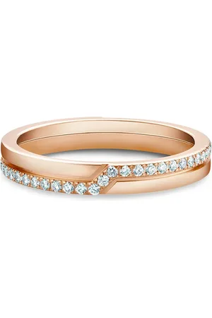 De Beers 18kt rose gold The Promise half pavé diamond ring