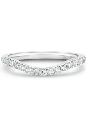 De Beers Platinum DB Classic diamond half eternity band ring