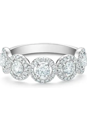 De Beers Platinum Aura half diamond eternity band ring