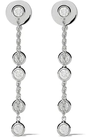 De Beers 18kt white gold Clea five diamond earrings