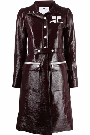 Courrèges Logo-appliqué vinyl trench coat
