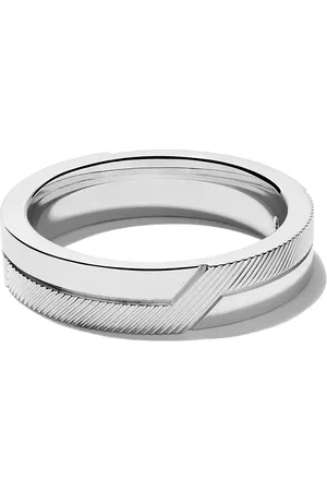 De Beers 18kt white gold The Promise band ring