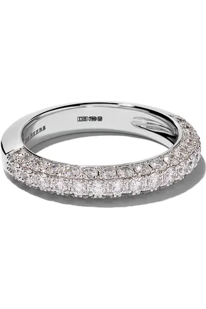 De Beers 18kt white gold DB Darling diamond half eternity band ring