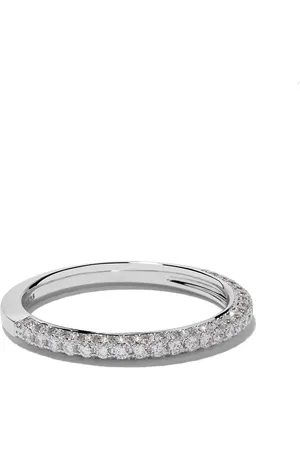 De Beers 18kt white gold DB Darling half eternity diamond band ring
