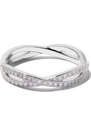 De Beers 18kt white gold Infinity full-pavé diamond band ring