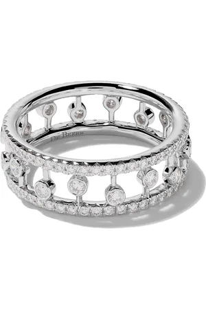 De Beers 18kt white gold Dewdrop diamond band ring