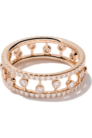De Beers 18kt rose gold Dewdrop diamond band ring