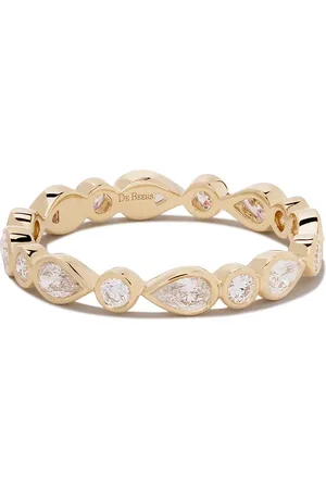 De Beers 18kt yellow Petal diamond band