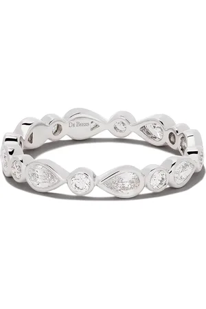 De Beers 18kt white gold Petal diamond band ring