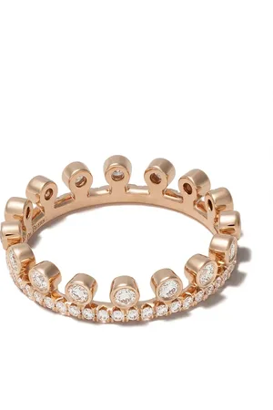 De Beers 18kt rose gold Dewdrop pavé diamond ring