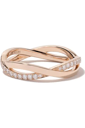 De Beers 18kt rose gold Infinity half pavé diamond band
