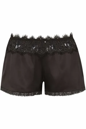 Lace-detail satin shorts