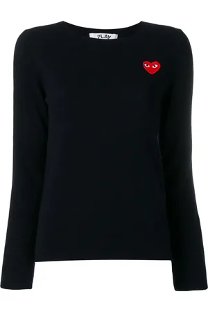 Comme des Garçons Heart-appliqué sweater