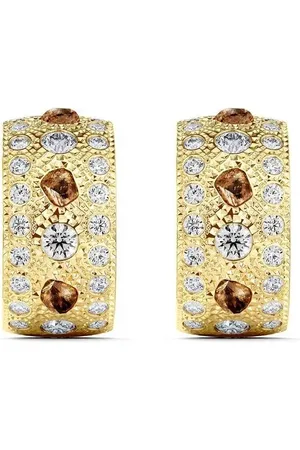 De Beers 18kt yellow small Talisman diamond hoop earrings