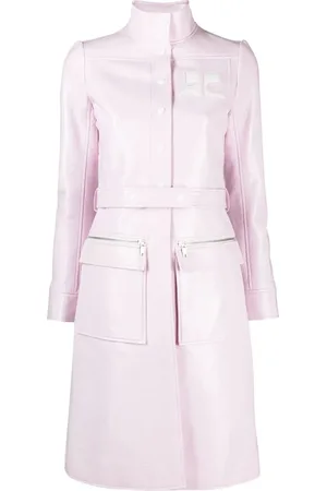 Courrèges Logo-appliqué vinyl trench coat