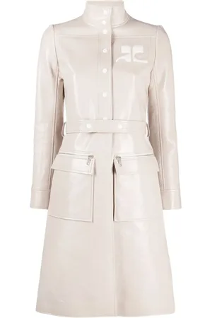 Courrèges Logo-appliqué vinyl trench coat