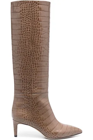 65mm crocodile-effect leather boots