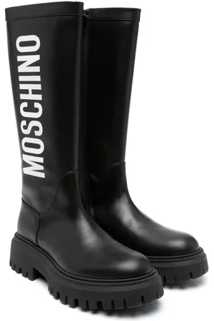 Moschino Kids logo-print non-slip snow boots - White