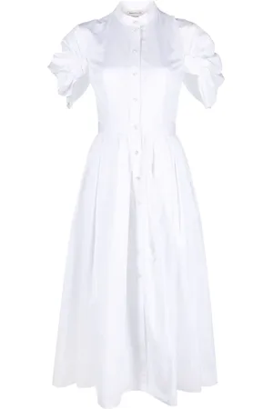 Ruched cotton shirtdress