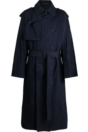 Long relaxed-fit cotton trench coat - Man