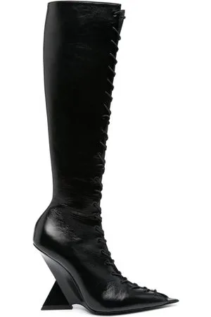 THE ATTICO Robin layered leather knee boots